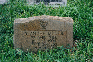 Blanche Miller, Gravestone